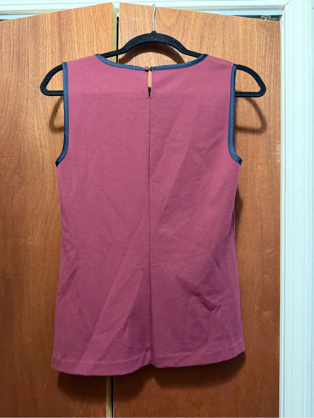 J. Crew Maroon & Navy Sleeveless Knit Top